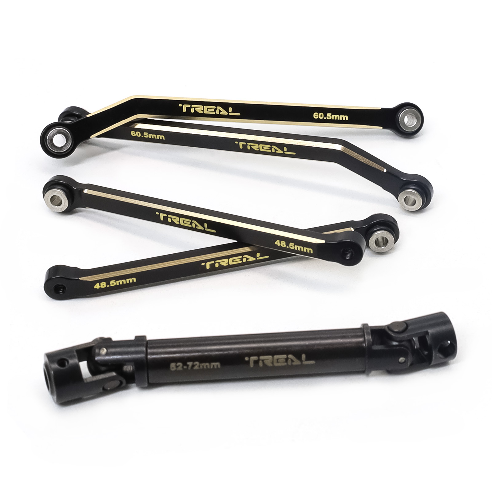 TREAL Brass Extended Rear Suspension Links Kit (+12mm) & Rear Center ...