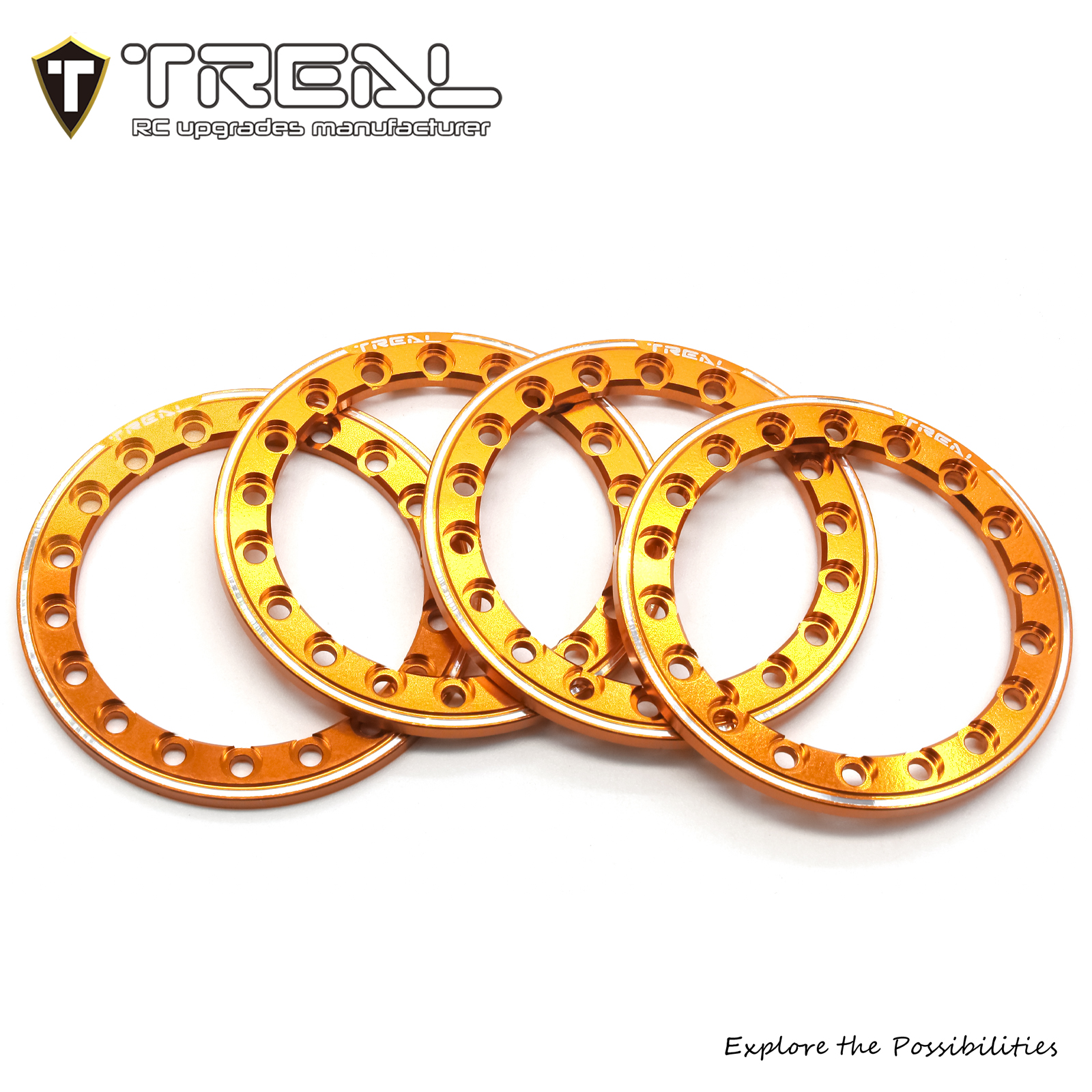 TREAL 1.9 Beadlock Rings Aluminum Replacement for 1.9 Type D/E