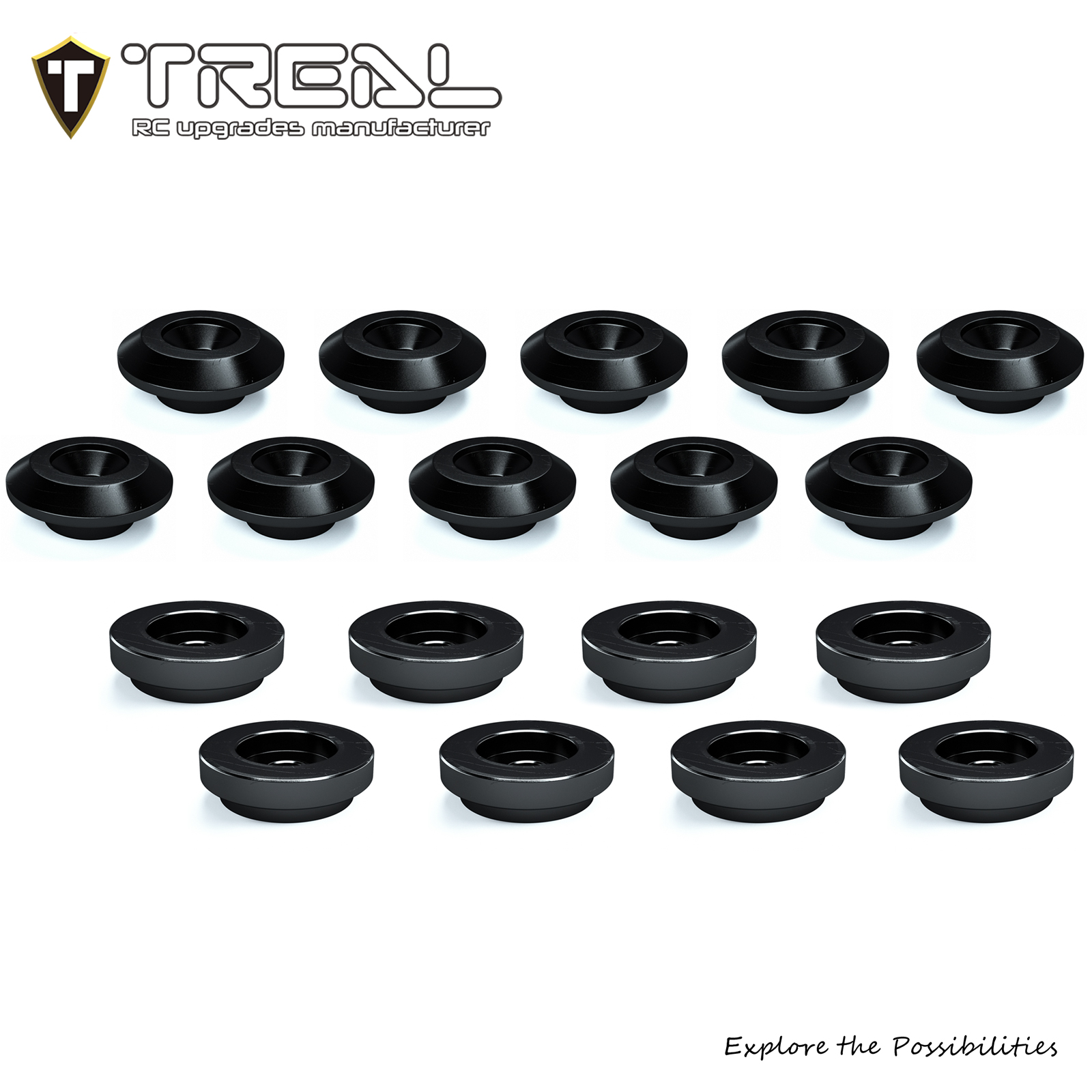 TREAL Aluminum 7075 Button Screw Spacer Kit for Losi 1/18 Mini LMT