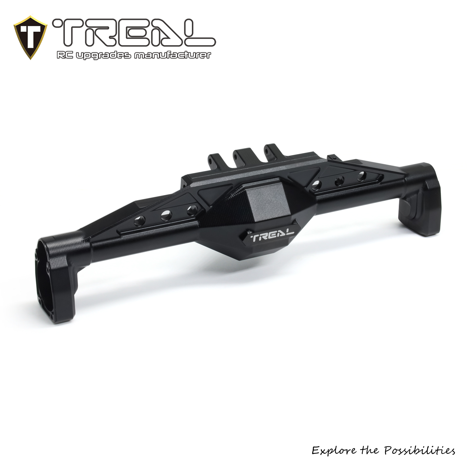 TREAL Aluminum 7075 Rear Axle Housing w Rear Hubs for Axial 1/8