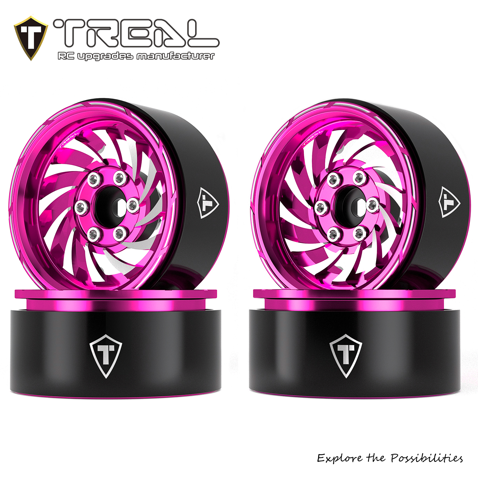 TREAL 1.9 Beadlock Wheels - Cyclone Style CNC Machined Aluminum